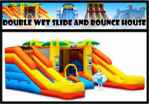 double wet slide and hounce house 1
